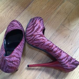 Sequin platform stilettos